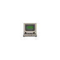 Front pixel art view of a retro PC