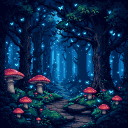 Enchanted dark forest