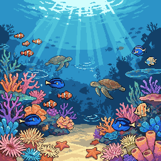 Underwater coral reef scene